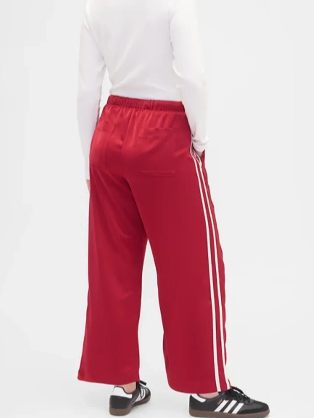 NWT Gap Drawstring Relaxed Red Satin Pants XL